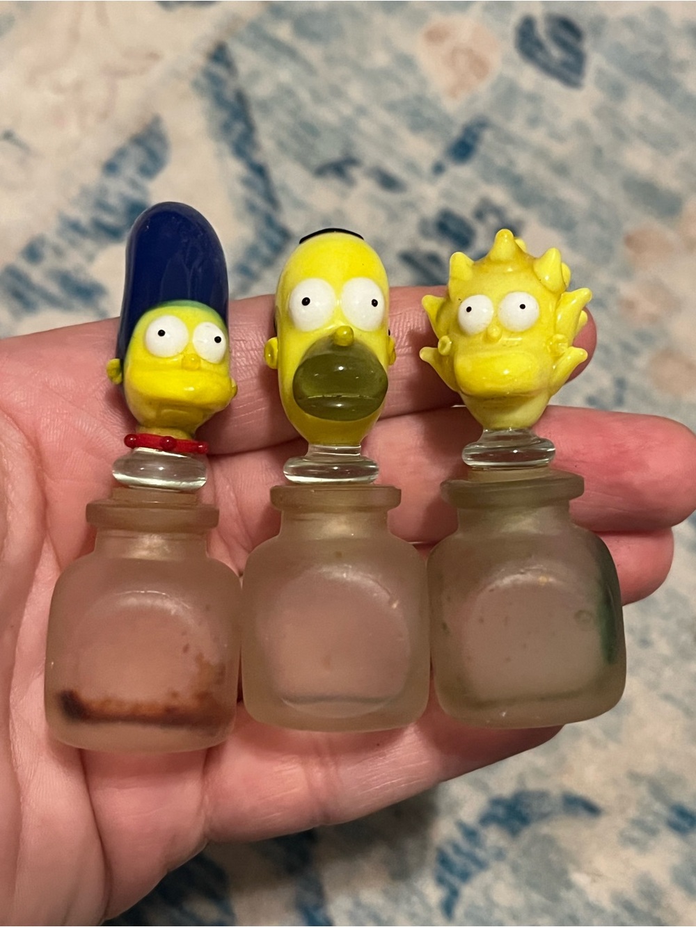 The Simpsons Kids Bath Oil Bottle Set - Yellow Character Stoppers